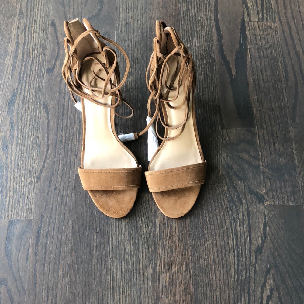 Never worn straps tan sandals